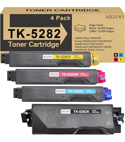 Amazon.com: 4 Pack TK5272 High-Yield Toner Cartridges BK/C/M/Y